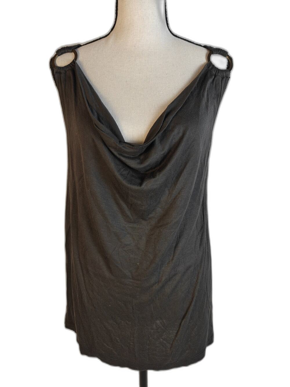 Women's, French Connection, Sleeveless Cowl Neck Top, Dark Gray, Size M